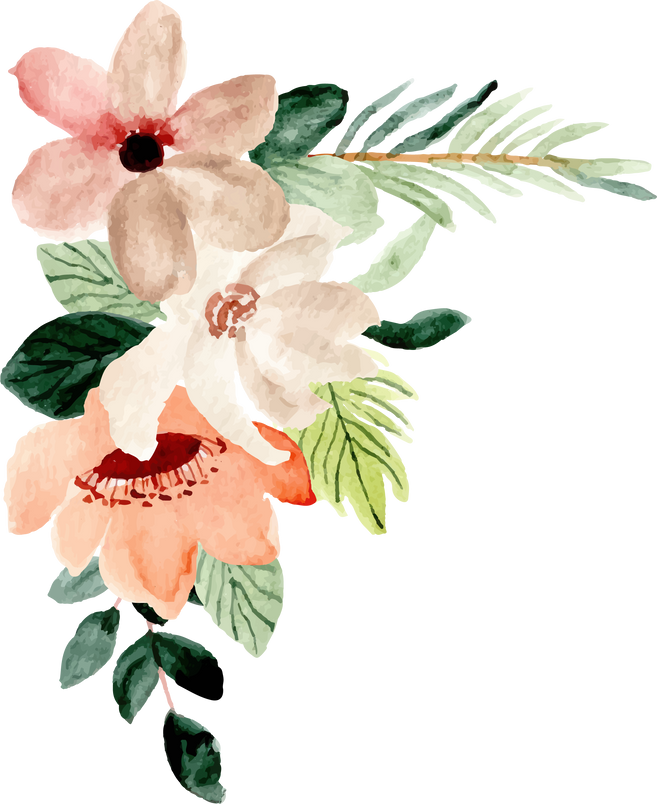 watercolor floral corner